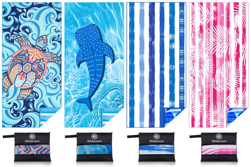 Widdonen Microfiber Lightweight Beach Towel Sand Free Quick Dry Absorbent Thin Compact Towels for Swimming Pool Camping Beach Accessories Large Easy Pack Travel Things for Vacation Essentials Gift Adult - Image 1
